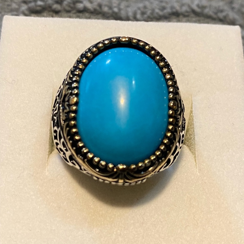 Men’s Turkish style turquoise ring